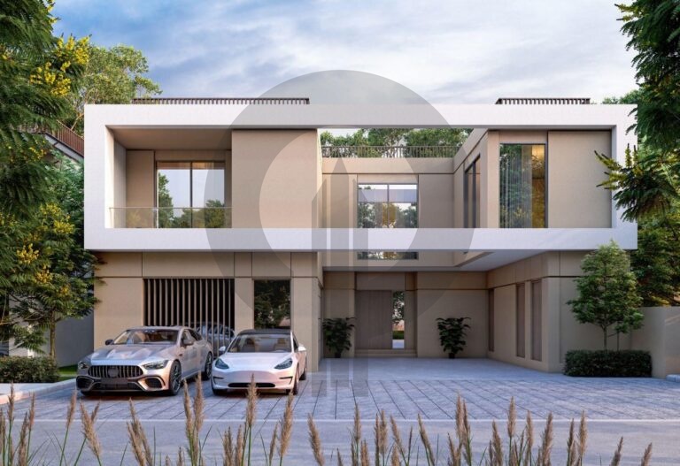 Sobha Elwood - villa front elevation with two parked cars