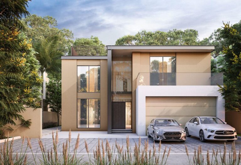 Sobha Elwood - villa elevation with garage and landscaping
