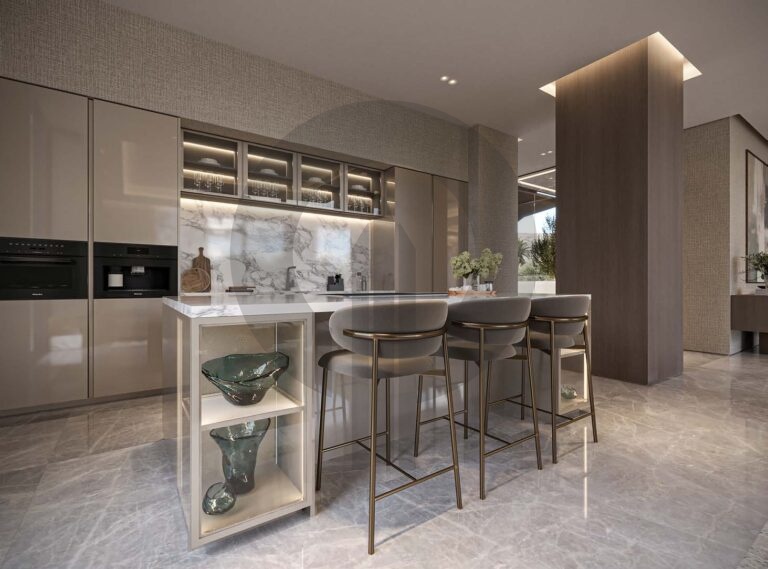 19 Riviera Lagoon - kitchen with breakfast bar and stools