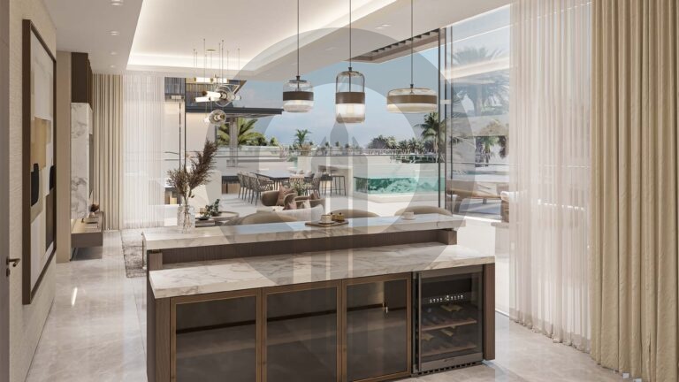 19 Riviera Lagoon - open-plan kitchen with marble island
