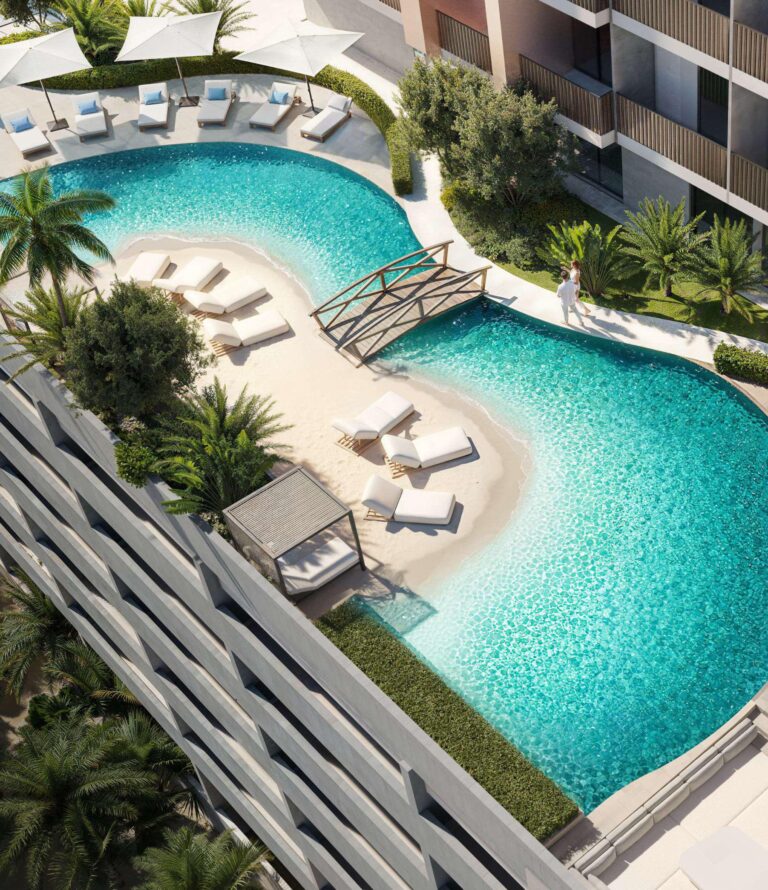 Essenlife by Object 1 - beach-style pool with sun loungers and bridge